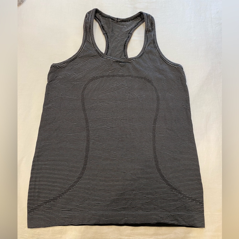Lululemon Black and white striped tank top